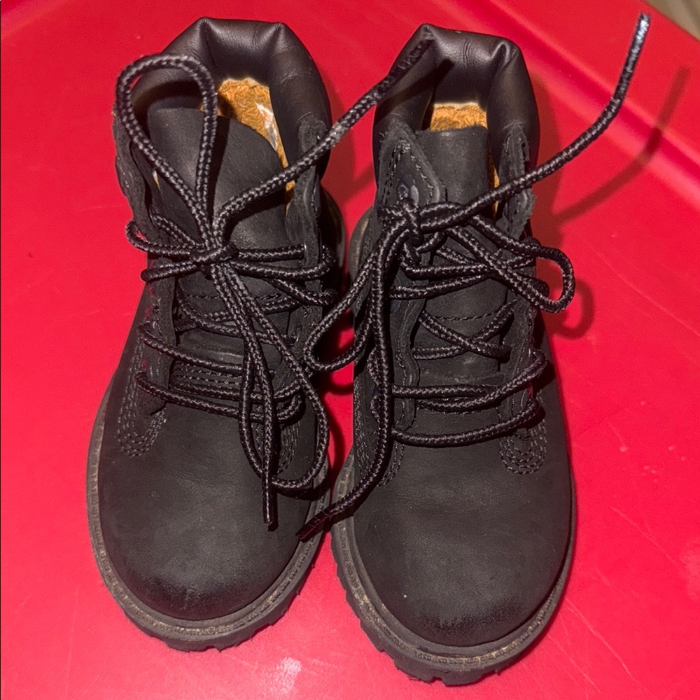 Kids Black Lace-Up Boots